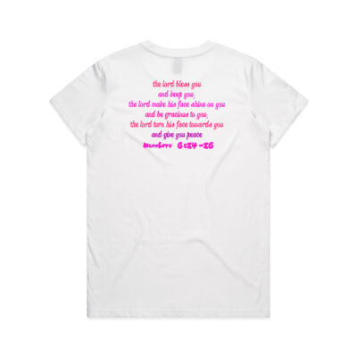 The Lord Bless You Maple Tee (White/Pink) SAMEDAY Thumbnail