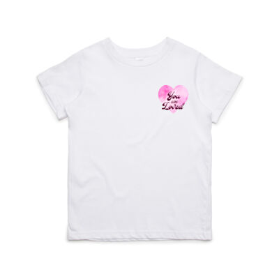 Girls You Are Loved Tee White/Pink Thumbnail